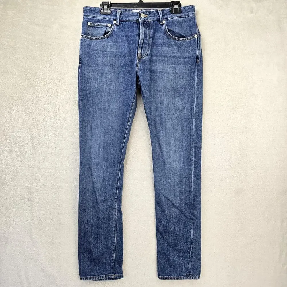 Officine Generale Blue Denim Jeans Mems 31 (Fits 32x31) 5-Pocket Button Fly